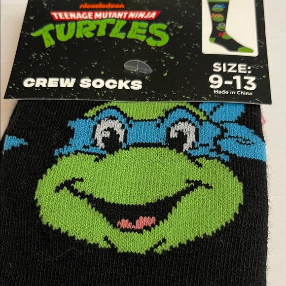 Teenage Mutant Ninja Turtles Black and Green Crew Socks NWT - Picture 4 of 8